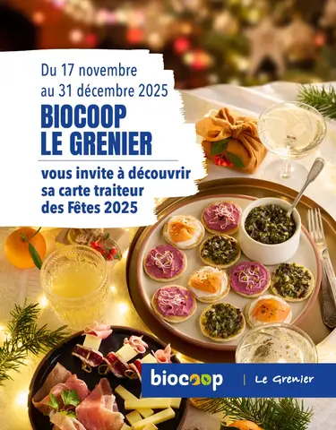 carte traiteur du Grenier pour les fêtes de fin d'année 2025