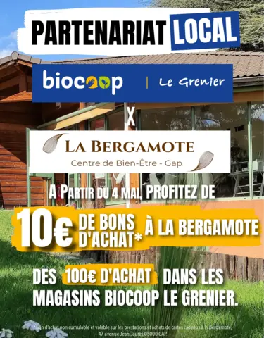 Partenariat commercial la bergamote X Biocoop le Grenier