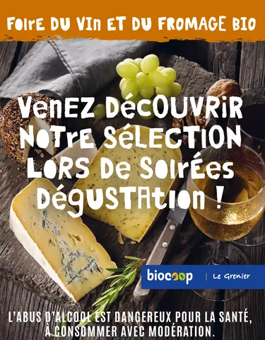 Soirée dégustation vins et fromage chez Biocoop le Grenier