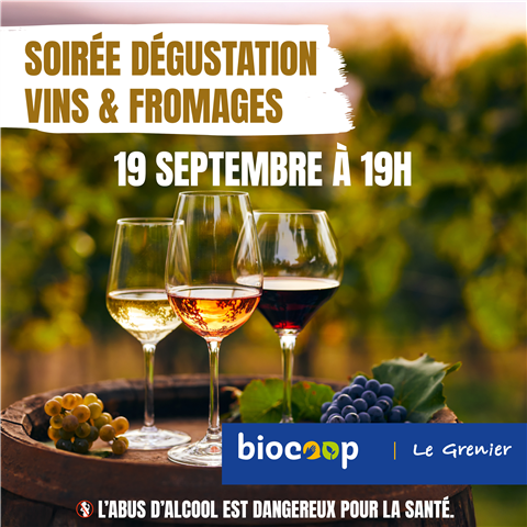 soirée de dégustation vin et fromage biocoop tokoro