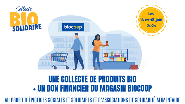Participez à la Collecte Bio Solidaire en magasin Biocoop le Grenier les 14 et 15 juin 2024