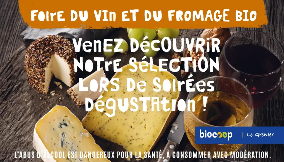 Soirée dégustation vins et fromage chez Biocoop le Grenier